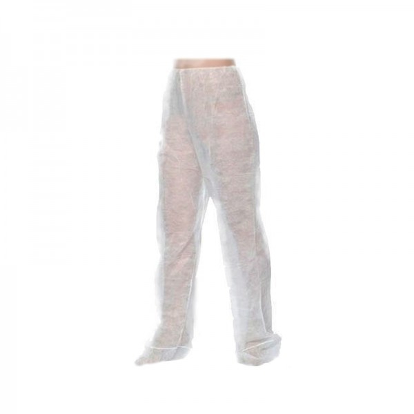 Pantaloni pressoterapia Kinefis realizzati in polipropilene TNT da 30 grammi di colore bianco - Taglia XL